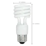 Satco S6237 13W Compact Fluorescent T2 Spiral Lamp - White - E26 Base - 4 Pack - Image 3