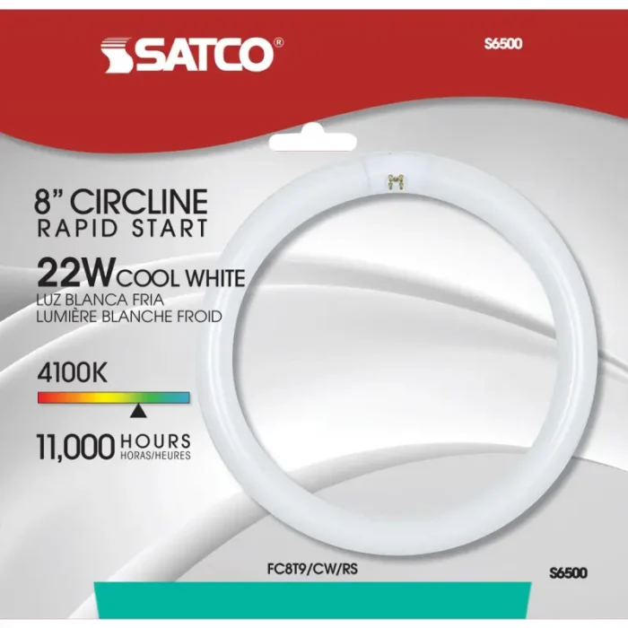 Satco S6500 - 22 Watt; T9; Circline Fluorescent; 4100K Cool White; 62 CRI; 4-Pin base - Image 1