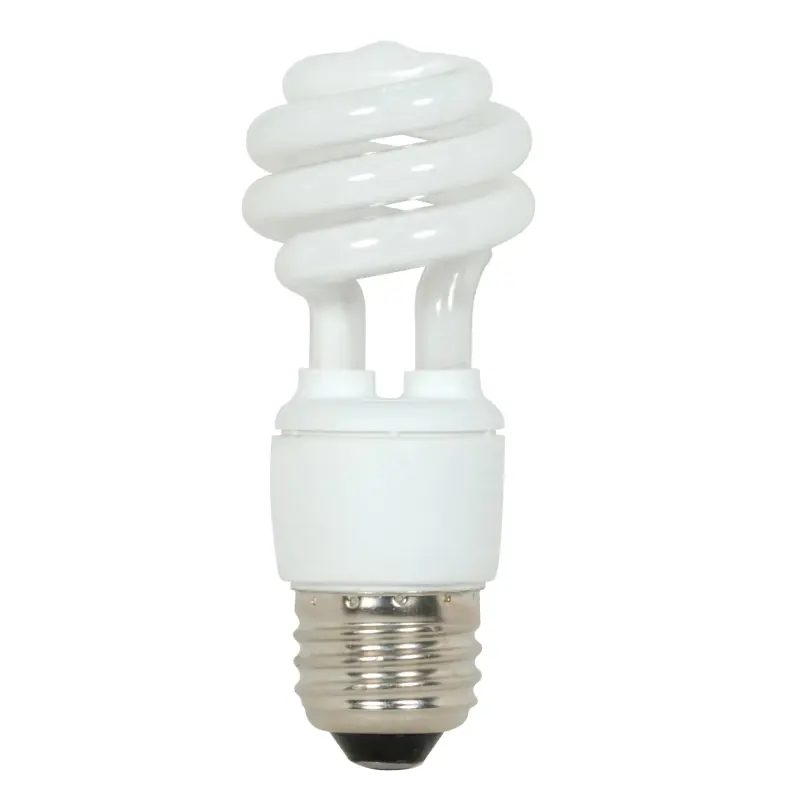 S7211 Satco S7211 9W Compact Fluorescent T2 Spiral Lamp - White - E26 Base - Image 1