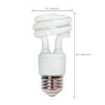 Satco S7214 11W Compact Fluorescent T2 Spiral Lamp - White - E26 Base - Image 3