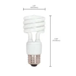 Satco S7222 15W Compact Fluorescent T2 Spiral Lamp - White - E26 Base - Image 3