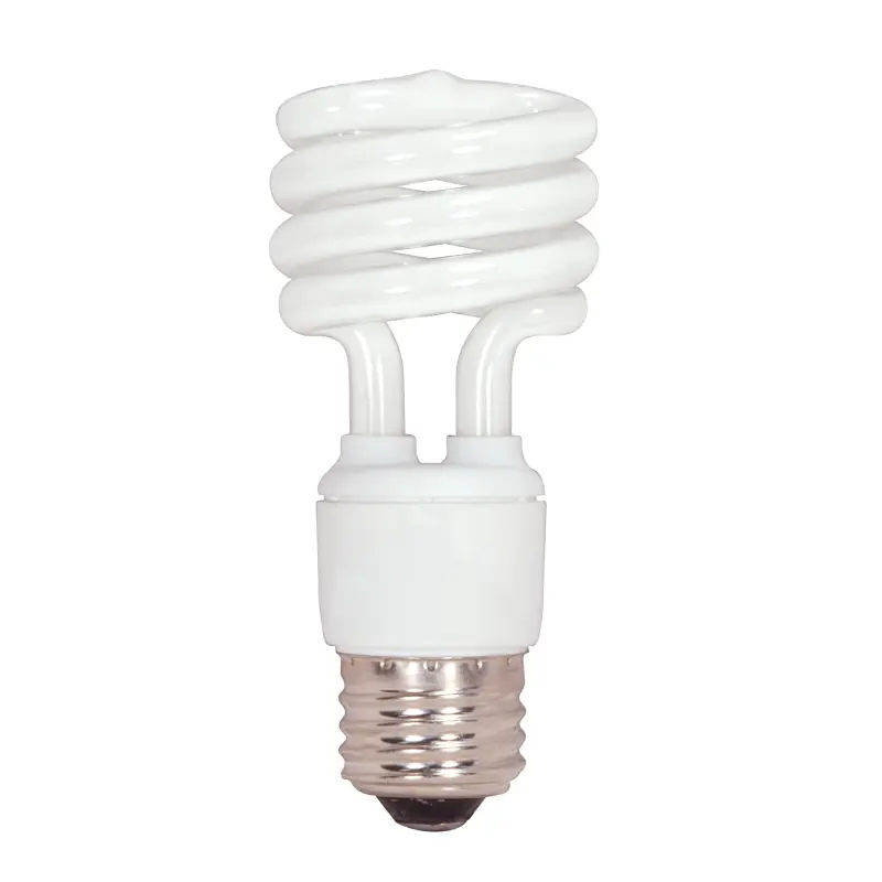 S7222 Satco S7222 15W Compact Fluorescent T2 Spiral Lamp - White - E26 Base - Image 1