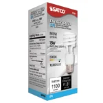 Satco S7223 15W Compact Fluorescent T2 Spiral Lamp - White - E26 Base - Image 2