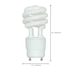 Satco S8204 - 15 Watt; Mini Spiral Compact Fluorescent; 2700K; 82 CRI; GU24 base; 120 Volt - Image 3