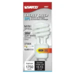 Satco S8207 26 Watt; Spiral Compact Fluorescent; 2700K; 82 CRI; GU24 base; 120 Volt