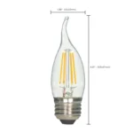 Satco S9573 4.5W LED Filament CA11 Lamp - Clear - E26 Base - Image 3