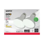 Satco S9698 8W LED BR30 Flood Light Bulb - 65W Equiv - 2700K - Dimmable - E26 - 2-Pack