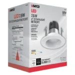 Satco S9729 7.5W LED 4" Baffle Downlight Retrofit - White - GU5.3 Base - Image 3