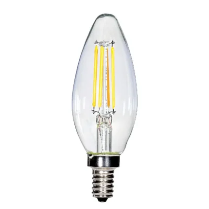 Satco S9922 3.5 Watt C11 LED; Clear; Candelabra base; 2700K; 350 Lumens; 120 Volt
