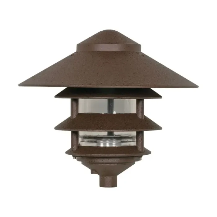 Satco SF76-637 1 Light - 9" Pathway Light - Three Louver - Large Hood - Old Bronze Finish - Image 1