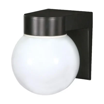 Satco SF77-140 1 Light - 8" Utility Wall with White Glass - Black Finish