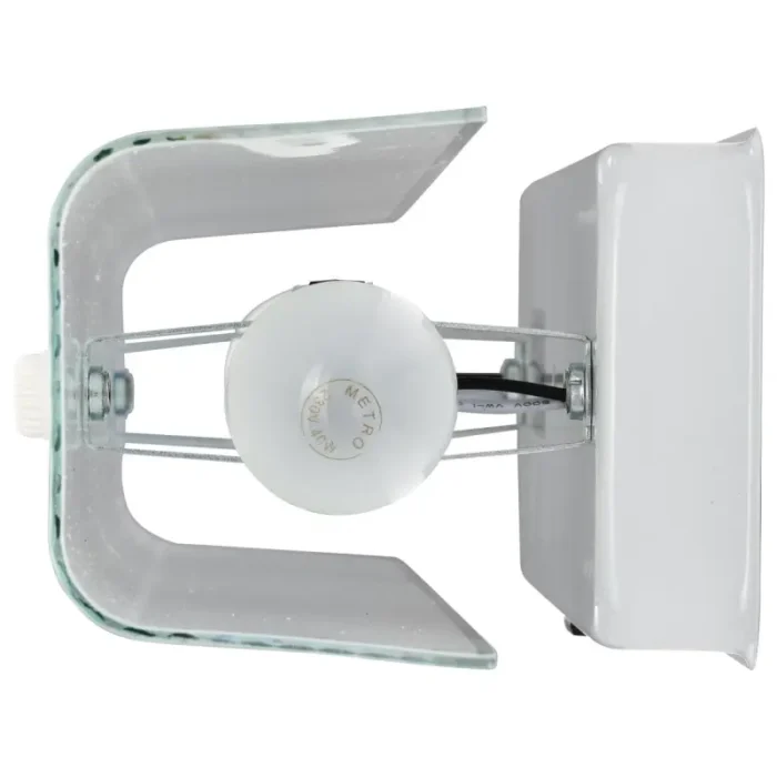 Satco SF77-991 - 4Light - 24" Vanity with White "U" Channel Glass with Convenience Outlet - White Finish - Image 2