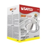 Satco S4999 250 Watt R40 Incandescent; Clear Heat; 6000 Average rated hours; Medium base; 120 Volt