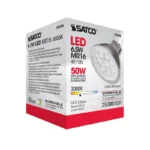 Satco S9496 6.5 Watt; LED MR16 LED; 3000K; 40 deg. Beam Angle; GU5.3 base; 12 Volt AC/DC