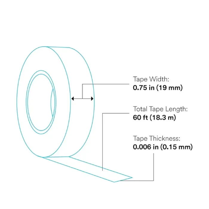 3M TEMFLEX-3/4X60CP10 Temflex Vinyl Electrical Tape 165, Black - 3/4 in x 60 ft - Image 3