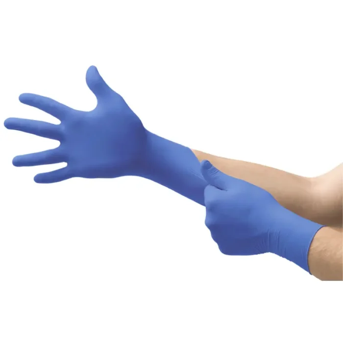 Ansell UF-524 Microflex Ultraform Nitrile Disposable Exam Gloves, Ergoform Ergonomic - Size 7.5 - SM - Box of 300 - Image 2