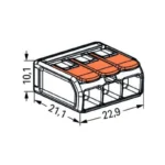 WAGO 221-613 Compact Splicing Connector, 3-Port Lever-Nut Wire Connector, 10 AWG - 221 Series - Image 5