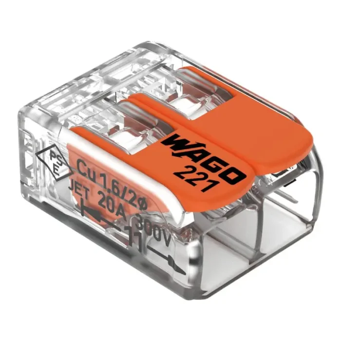 WAGO 221-412 Compact Splicing Connector - 221 Series 12 AWG Lever Connector - Image 1