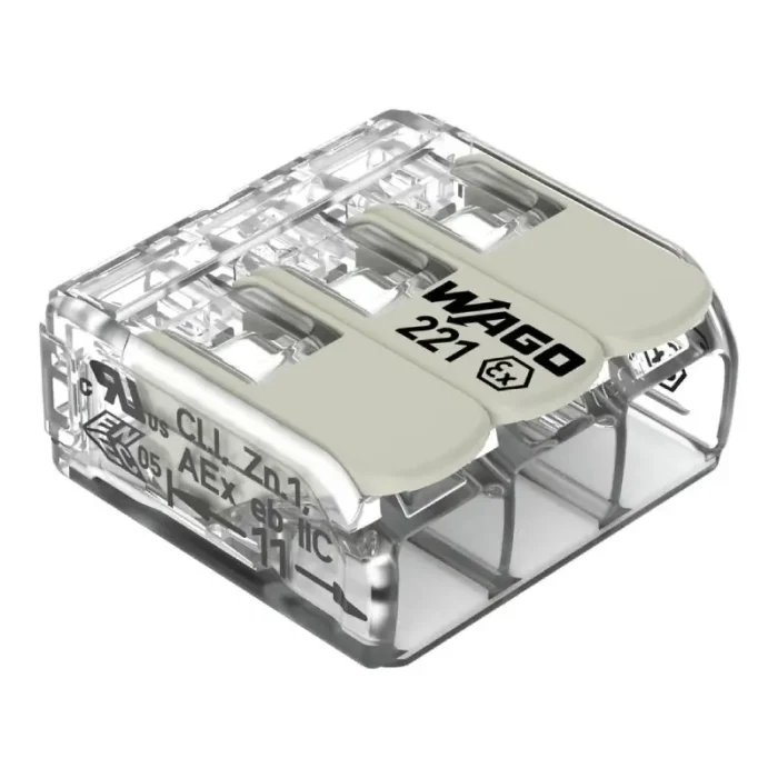 WAGO 221-483 Ex Range Compact Splicing Connector - 221 Series 12 AWG Lever Connector - Image 1