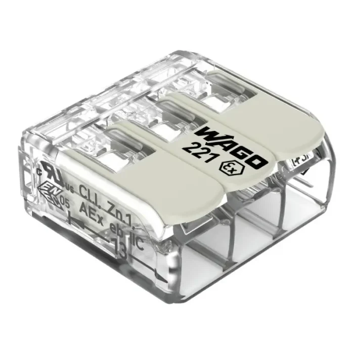 WAGO 221-683 Ex Range Compact Splicing Connector - 221 Series 10 AWG Lever Connector - Image 1