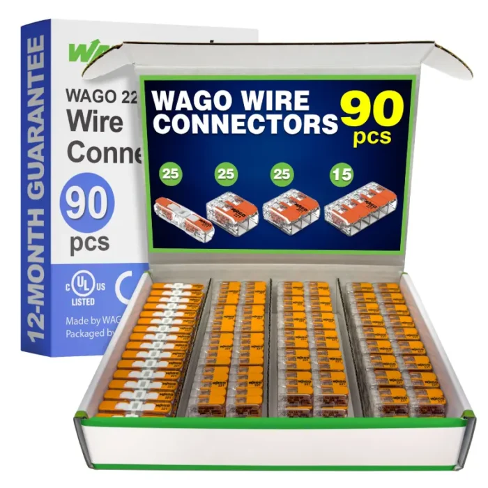 WAGO 221 Series 90pc Compact Splicing Wire Connectors Assortment - Image 1