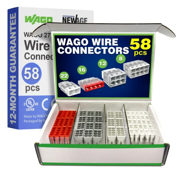 WAGO 2773 Series 58pc Push In Compact Splicing Wire Connectors Assortment - Image 1