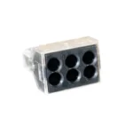 WAGO 773-166 Junction Box Push Wire Connector, 6-Port Push-In Splicing Connector for Solid Conductors